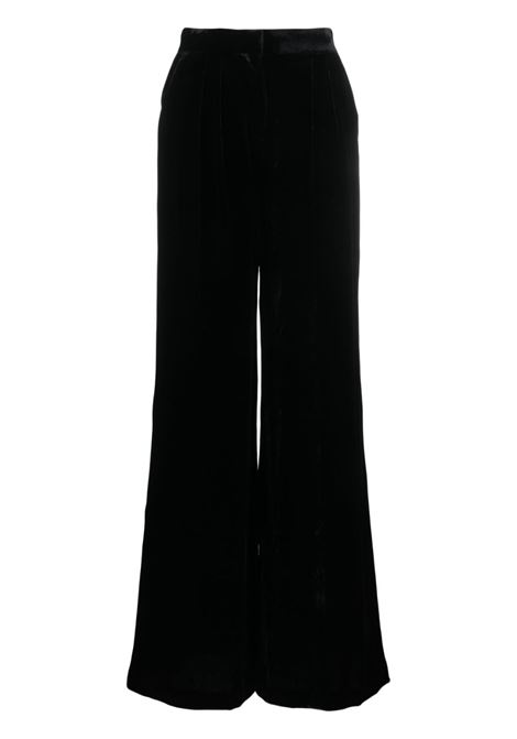 Black velvet palazzo trousers - women